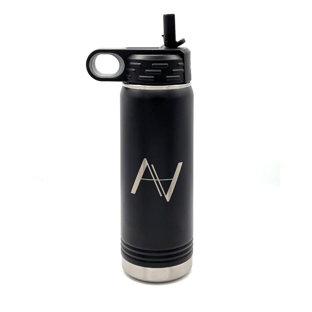 Black Water Bottle (20oz) | Arthur Alan